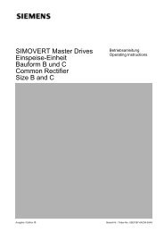 SIMOVERT Master Drives Einspeise-Einheit Bauform B und C ...