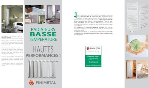 Radiateurs Basse tempÃ©rature & Haute performance - Finimetal