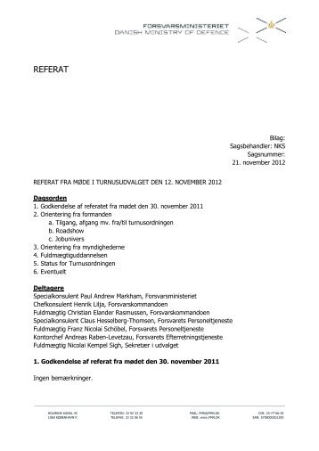 REFERAT - Forsvarsministeriet