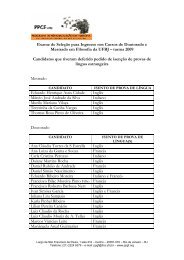 Exame de Seleção para Ingresso nos Cursos de ... - IFCS - UFRJ