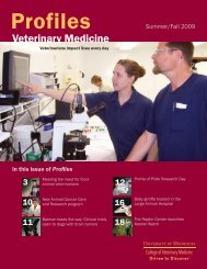Profiles - University of Minnesota College of Veterinary Medicine