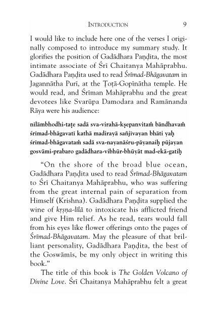 The Golden Volcano of Divine Love - Sri Chaitanya Saraswat Math