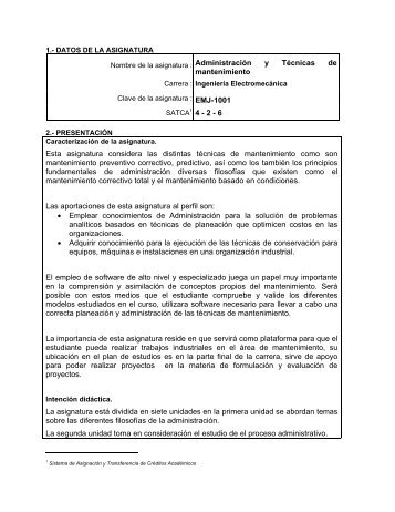 AdministraciÃ³n y TÃ©cnicas de mantenimiento - Instituto TecnolÃ³gico ...