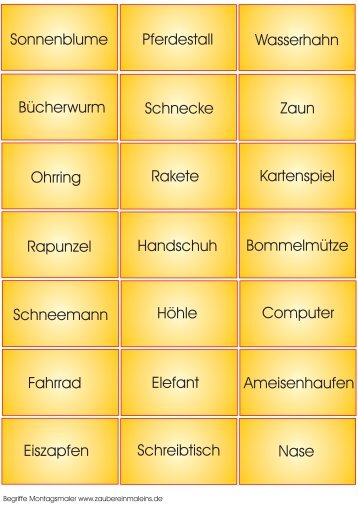 84 Ratebegriffe zum Zeichnen oder Erklären - Zaubereinmaleins