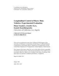 Longitudinal Control of Heavy Duty Vehicles - California PATH ...