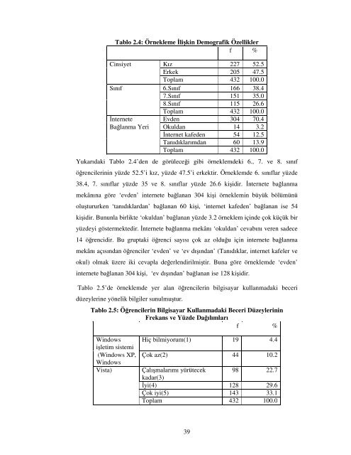 öğrencilerin internetten yararlanma durumları ... - Prof.Dr. Seval Fer