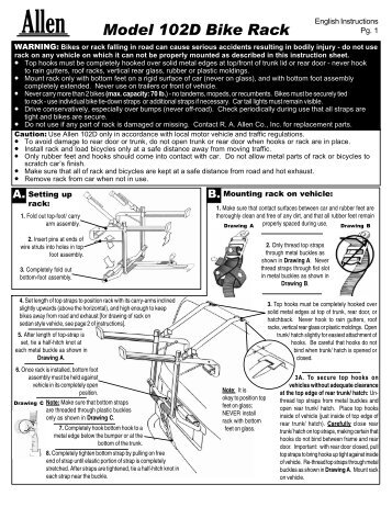 Model 102D Bike Rack - Allen Sports