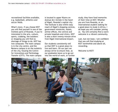 2012 Prospectus - Kigali Institute Of Science And Technology
