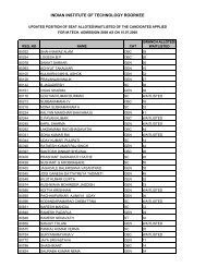 updated position of seat alloted/waitlisted for m.tech ... - IIT Roorkee