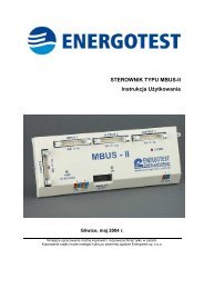 STEROWNIK TYPU MBUS-II Instrukcja UÅytkowania - Energotest