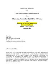 Thursday, November 18, 2010 at 9:30 a.m. - City of Douglas Arizona