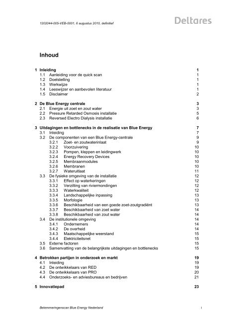 Belemmeringenscan Blue Energy Nederland - Wageningen UR E ...