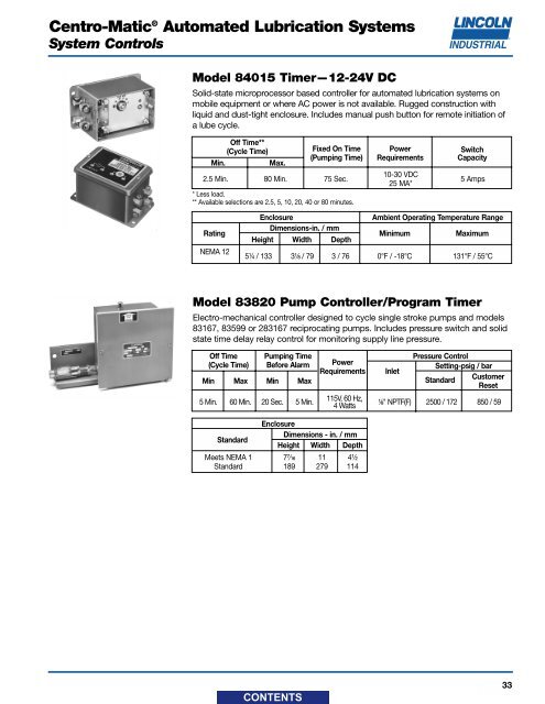 Centro-Matic Lubrication System - Major Furnace Australia provides ...