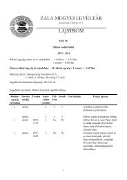 XIII. 25. SÃ©llyei csalÃ¡d iratai 1597-1931 lajstrom - Zala Megyei LevÃ©ltÃ¡r