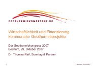 Wirtschaftlichkeit und Finanzierung kommunaler Geothermieprojekte