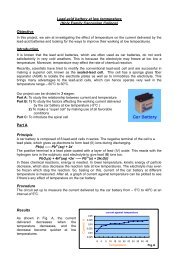 Lead-acid battery at low temperature (Holy Family Canossian ...