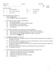 Physics 202 Exam II Fall 2004 NAME