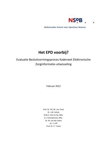 Rapport 'Het EPD voorbij?' - School voor Openbaar Bestuur