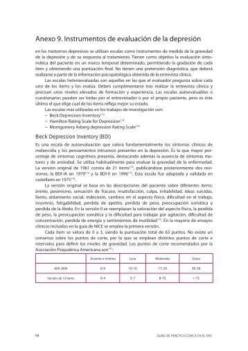 Anexo 9. Instrumentos de evaluaciÃ³n de la depresiÃ³n