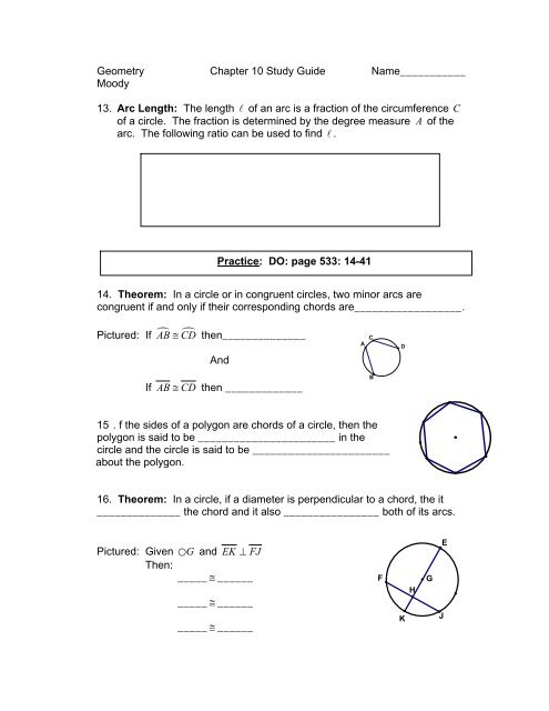 Study Guide for Chapter 10