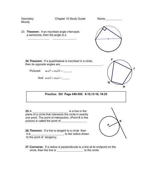 Study Guide for Chapter 10