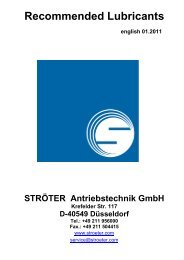 Recommended Lubricants - Ströter Antriebstechnik GmbH