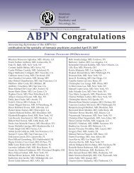 ABPN Congratulations - American Board of Psychiatry and Neurology