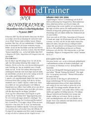 MIND TRAINER Dec 2006 - Skandinaviska Ledarhögskolan