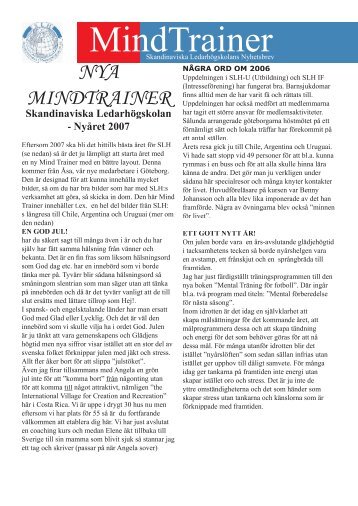 MIND TRAINER Dec 2006 - Skandinaviska Ledarhögskolan