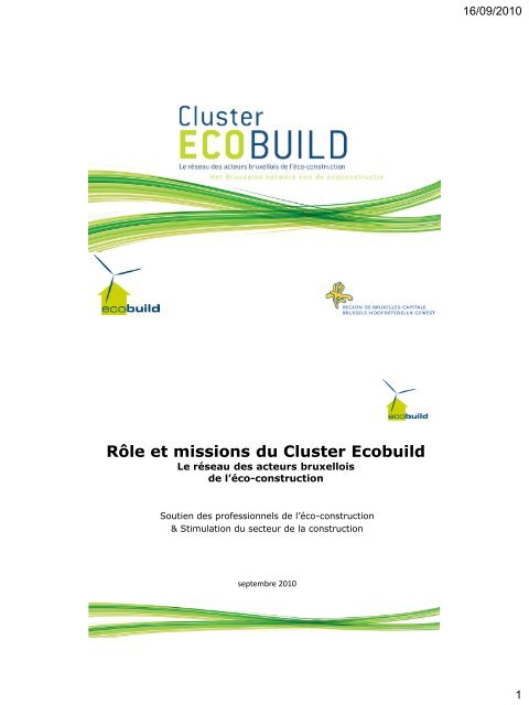 RÃ´le et missions du Cluster Ecobuild