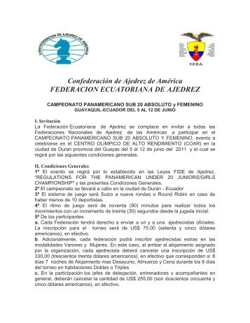 Descargar Invitación Español PDF - Confederación de Ajedrez para ...
