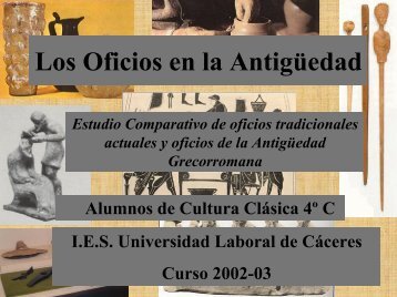 Los Oficios en la AntigÃ¼edad - IES Universidad Laboral