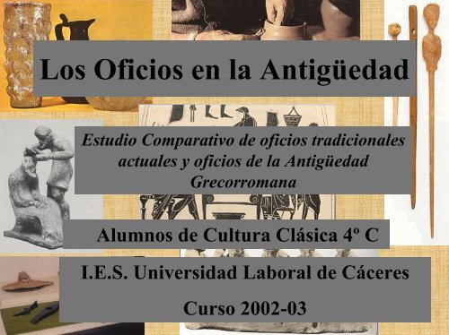 Los Oficios en la AntigÃ¼edad - IES Universidad Laboral