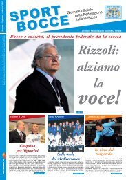 Bocce gennaio:Sportbocce - Federazione Italiana Bocce