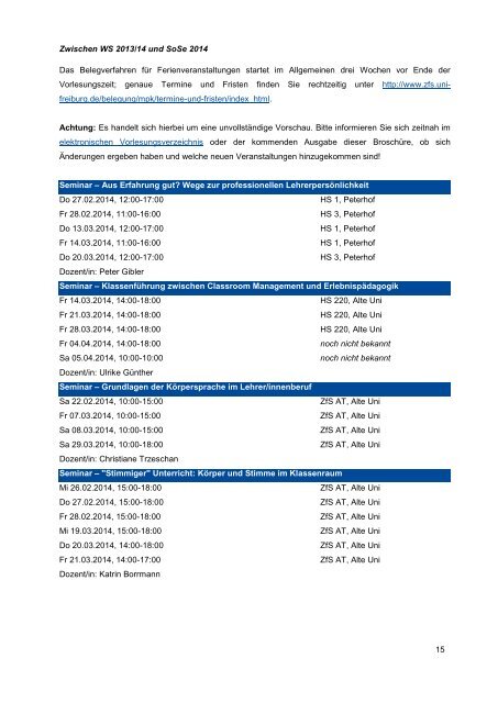 Vorlesungsverzeichnis fÃ¼r Lehramtsstudierende - Zentrum fÃ¼r ...