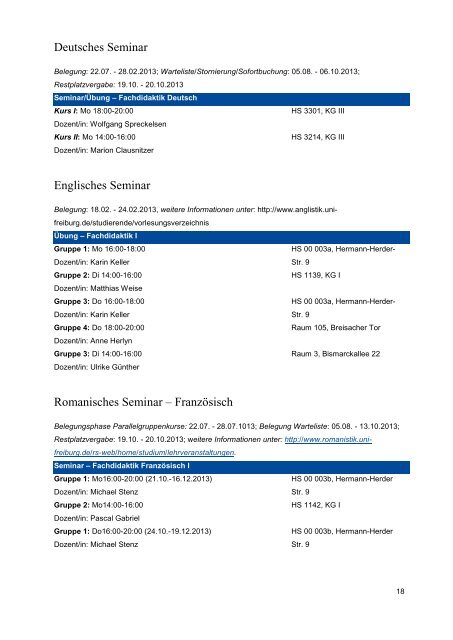 Vorlesungsverzeichnis fÃ¼r Lehramtsstudierende - Zentrum fÃ¼r ...