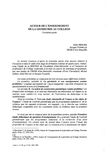 Texte intÃ©gral - IREM de Grenoble