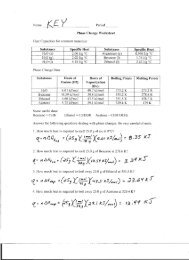 Phase changes calc - KEY