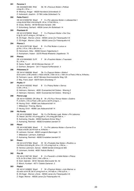 Pferdeverzeichnis 1 - Reit- und Fahrverein MÃ¼nster-Sprakel e.V.