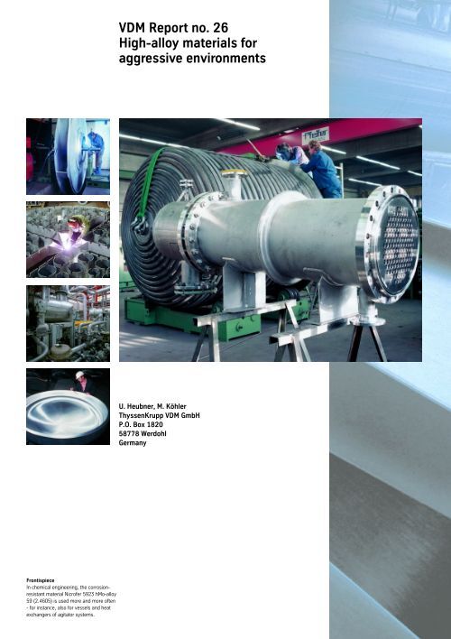 VDM Report No. 26 - High-alloy materials for aggressive environments
