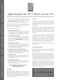 Applications for the SRA Retail Awards 2013 - Singapore Retailers ...