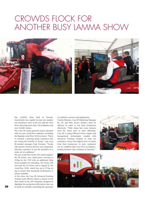 More Productivity for Feeding the World FORUM The Case IH Magazine