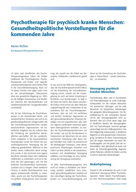 Diplom- Psychologen - Psychotherapeutenjournal