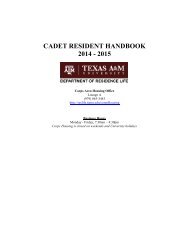 corps housing - Department of Residence Life - Texas A&M University