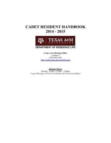 corps housing - Department of Residence Life - Texas A&M University