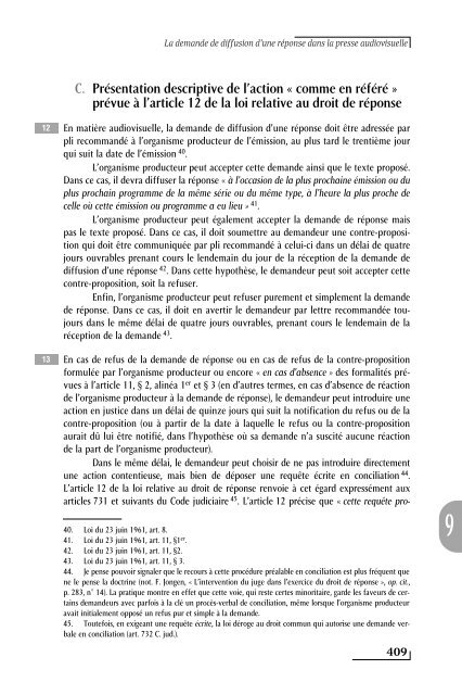 La demande de diffusion d'une réponse dans la presse audiovisuelle