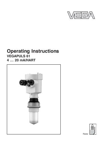 Operating Instructions - VEGAPULS 61 - 4 ? 20 mA/HART - Insatech