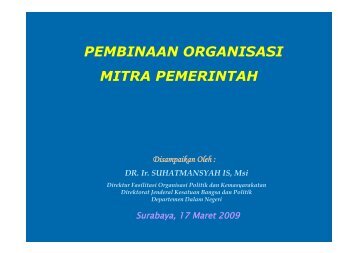 Pembinaan Organisasi Mitra Pemerintah (Jejaring Kemitraan)