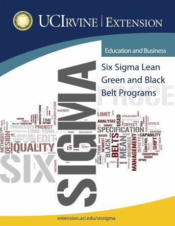 Six Sigma Lean Green and Black Belt Programs - UC Irvine Extension