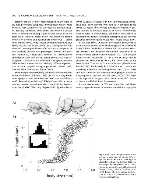 Rapid evolution of a polyphenic threshold - Duke Biology - Duke ...